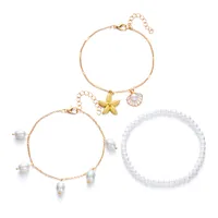 Alloy Seed Bead Marine Style Shell Anklet main image 2