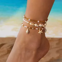 Alloy Seed Bead Marine Style Shell Anklet sku image 2