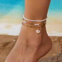 Alloy Seed Bead Marine Style Shell Anklet sku image 3