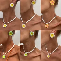 Sweet Acrylic New Velvet Flower Women's Jewelry Set main image 1