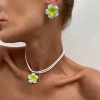 Sweet Acrylic New Velvet Flower Women's Jewelry Set main image 3