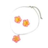 Dulce Acrílico Terciopelo Coreano Flor Mujeres Conjunto De Joyas main image 4