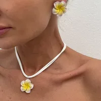Sweet Acrylic New Velvet Flower Women's Jewelry Set sku image 2
