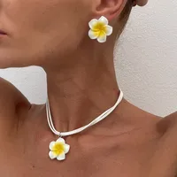 Sweet Acrylic New Velvet Flower Women's Jewelry Set sku image 4