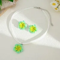 Sweet Acrylic New Velvet Flower Women's Jewelry Set sku image 5
