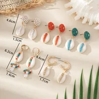 1 Paire Conque Style Marin Coquille Boucles D'oreilles main image 2
