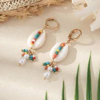 1 Paire Conque Style Marin Coquille Boucles D'oreilles main image 5