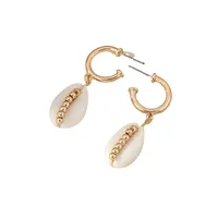 1 Paire Conque Style Marin Coquille Boucles D'oreilles main image 3
