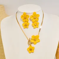 Sweet Alloy Flower Plating Women's Jewelry Set main image 3