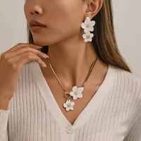 Sweet Alloy Flower Plating Women's Jewelry Set sku image 1