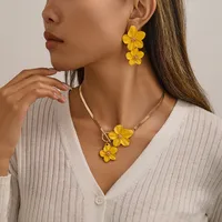 Sweet Alloy Flower Plating Women's Jewelry Set sku image 11