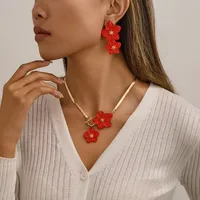 Sweet Alloy Flower Plating Women's Jewelry Set sku image 12