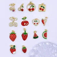 1 Pièce Le Cuivre Brillant Cerise Pendentif main image 2