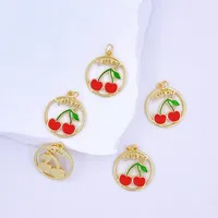 1 Pièce Le Cuivre Brillant Cerise Pendentif main image 4