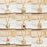 Flower Lady Copper Pendant Necklace Plating Lobster Trigger Clasp Closure main image 1