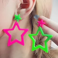1 Pair Pentagram Cute Acrylic Drop Earrings main image 1