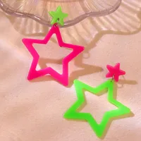 1 Pair Pentagram Cute Acrylic Drop Earrings main image 3