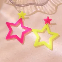 1 Pair Pentagram Cute Acrylic Drop Earrings sku image 1