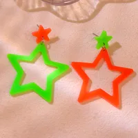 1 Pair Pentagram Cute Acrylic Drop Earrings sku image 2
