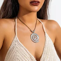 Starfish Conch Marine Style Alloy Leather Rope Iron Pendant Necklace Wholesale sku image 6