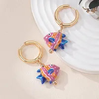 1 Pair Fish Cute Ceramics Drop Earrings main image 3