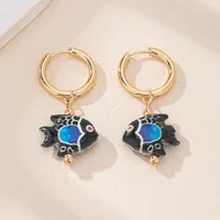 1 Paire Poisson Mignon Céramique Boucles D'oreilles main image 4