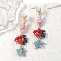 1 Pair Fish Cute Ceramics Drop Earrings main image 3