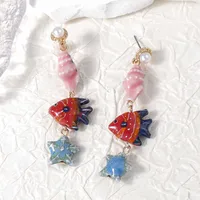 1 Pair Fish Cute Ceramics Drop Earrings main image 2