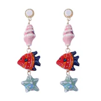 1 Pair Fish Cute Ceramics Drop Earrings main image 4