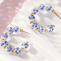 1 Pair Geometric Retro Classic Style Ceramics Ear Studs main image 2