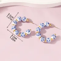 1 Paire Géométrique Rétro Style Classique Céramique Boucles D'Oreilles main image 5