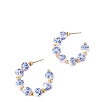 1 Paire Géométrique Rétro Style Classique Céramique Boucles D'Oreilles main image 4