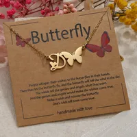 Butterfly Cute Sweet 304 Stainless Steel Pendant Necklace Plating Lobster Trigger Clasp Closure main image 3