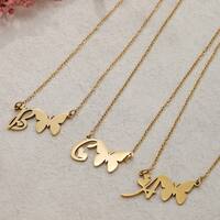 Papillon Mignon Sucré Acier Inoxydable 304 Pendentif Placage Fermeture À Boucle De Type Homard main image 1