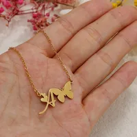 Butterfly Cute Sweet 304 Stainless Steel Pendant Necklace Plating Lobster Trigger Clasp Closure main image 4