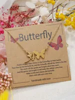 Butterfly Cute Sweet 304 Stainless Steel Pendant Necklace Plating Lobster Trigger Clasp Closure sku image 1