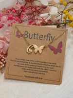 Butterfly Cute Sweet 304 Stainless Steel Pendant Necklace Plating Lobster Trigger Clasp Closure sku image 3
