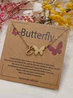 Butterfly Cute Sweet 304 Stainless Steel Pendant Necklace Plating Lobster Trigger Clasp Closure sku image 5