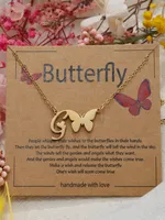 Butterfly Cute Sweet 304 Stainless Steel Pendant Necklace Plating Lobster Trigger Clasp Closure sku image 7