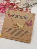 Butterfly Cute Sweet 304 Stainless Steel Pendant Necklace Plating Lobster Trigger Clasp Closure sku image 16