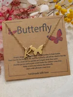 Butterfly Cute Sweet 304 Stainless Steel Pendant Necklace Plating Lobster Trigger Clasp Closure sku image 18