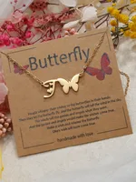 Butterfly Cute Sweet 304 Stainless Steel Pendant Necklace Plating Lobster Trigger Clasp Closure sku image 20