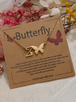 Butterfly Cute Sweet 304 Stainless Steel Pendant Necklace Plating Lobster Trigger Clasp Closure sku image 26