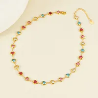 Heart Shape Modern Style Simple Style Diamond 304 Stainless Steel Necklace Inlay Lobster Trigger Clasp Closure sku image 5