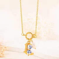 Boots Chinoiserie Retro Titanium Steel Pendant Necklace Plating OT Clasp Toggle Clasp Closure main image 1