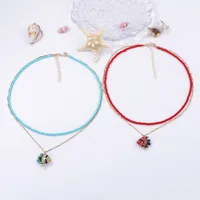 Fish Cute Seed Bead Ceramics Pendant Necklace Wholesale main image 3