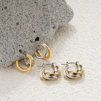 1 Pair Geometric Classic Style Commute Copper Mixed Metal Plating Earrings Ear Studs main image 1