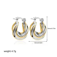 1 Pair Geometric Classic Style Commute Copper Mixed Metal Plating Earrings Ear Studs main image 2