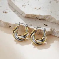 1 Pair Geometric Classic Style Commute Copper Mixed Metal Plating Earrings Ear Studs main image 4