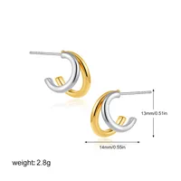 1 Pair Geometric Classic Style Commute Copper Mixed Metal Plating Earrings Ear Studs sku image 2
